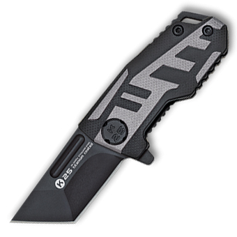 Couteau de poche tactique K25 avec lame a pointe coupee