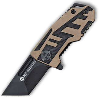 Couteau de poche tactique K25 avec blocage de lame et lame a poin...