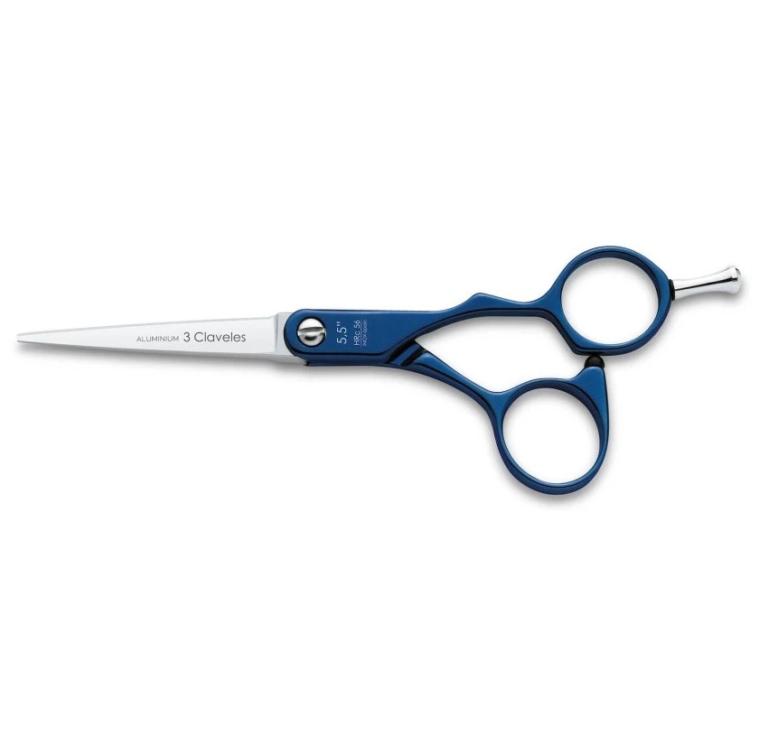 5,5" blaue Friseurschere aus Duraluminium mit weicher Kante, 3 Cl...