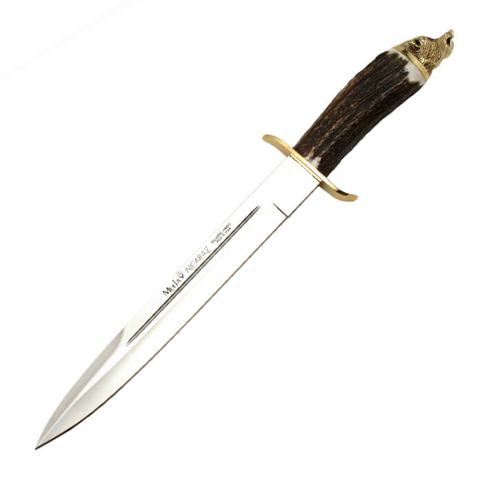 Cuchillo de caza Muela Alcaraz con puño asta de ciervo y pomo de ...