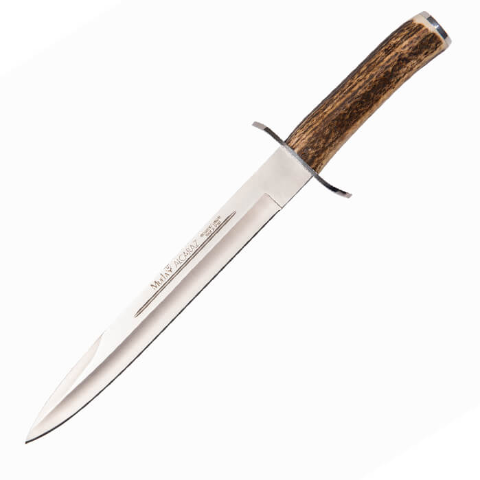 Cuchillo de caza Muela Alcaraz con puño asta de ciervo y guarda e...
