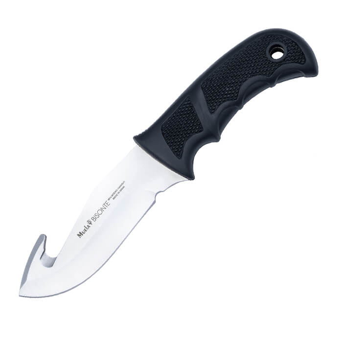 Cuchillo desollador Muela Bisonte de hoja fina con mango de goma ...