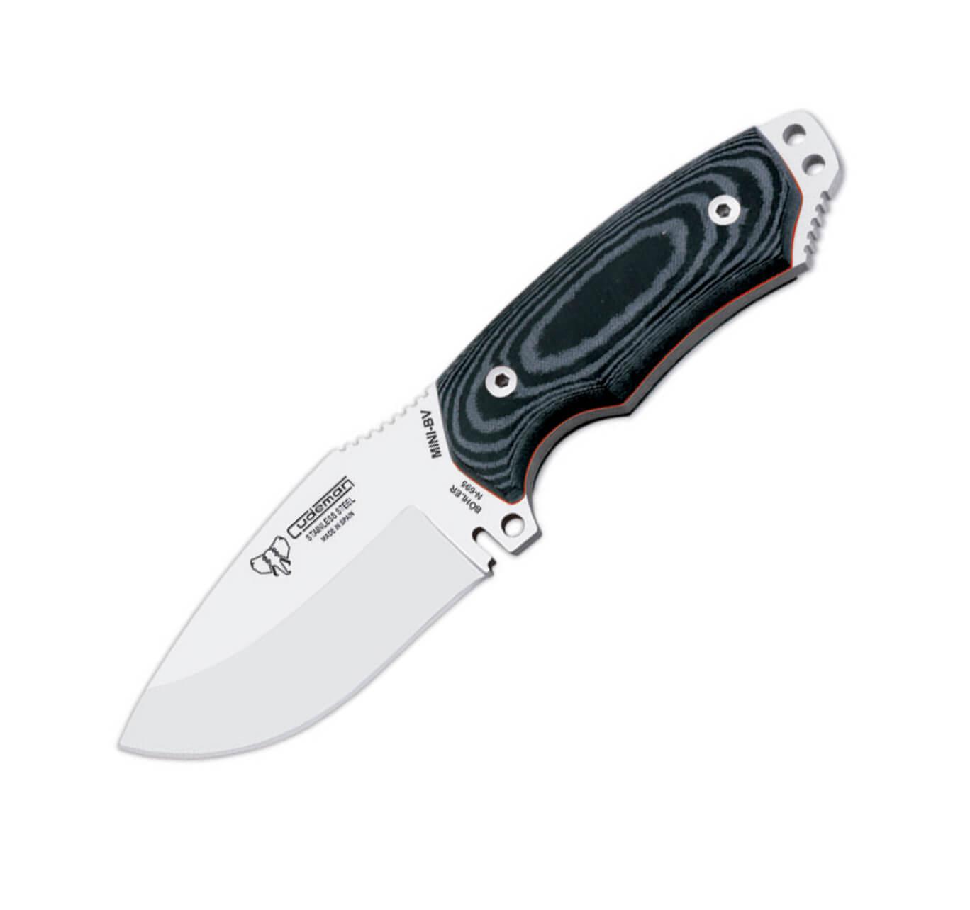 Cuchillo Cudeman Mini Boina Verde. Mango micarta negra. Acero BÖH...