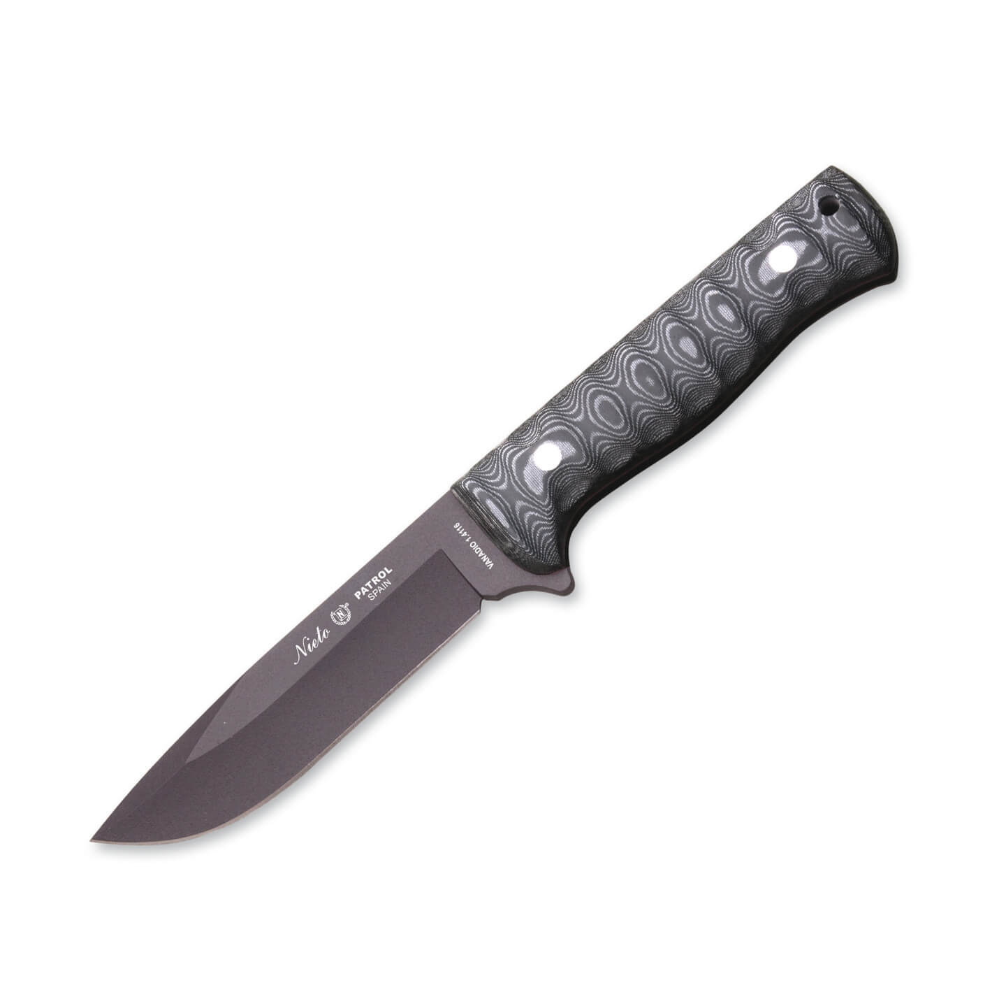 Cuchillo táctico Nieto Patrol Combate con mango de micarta negra ...