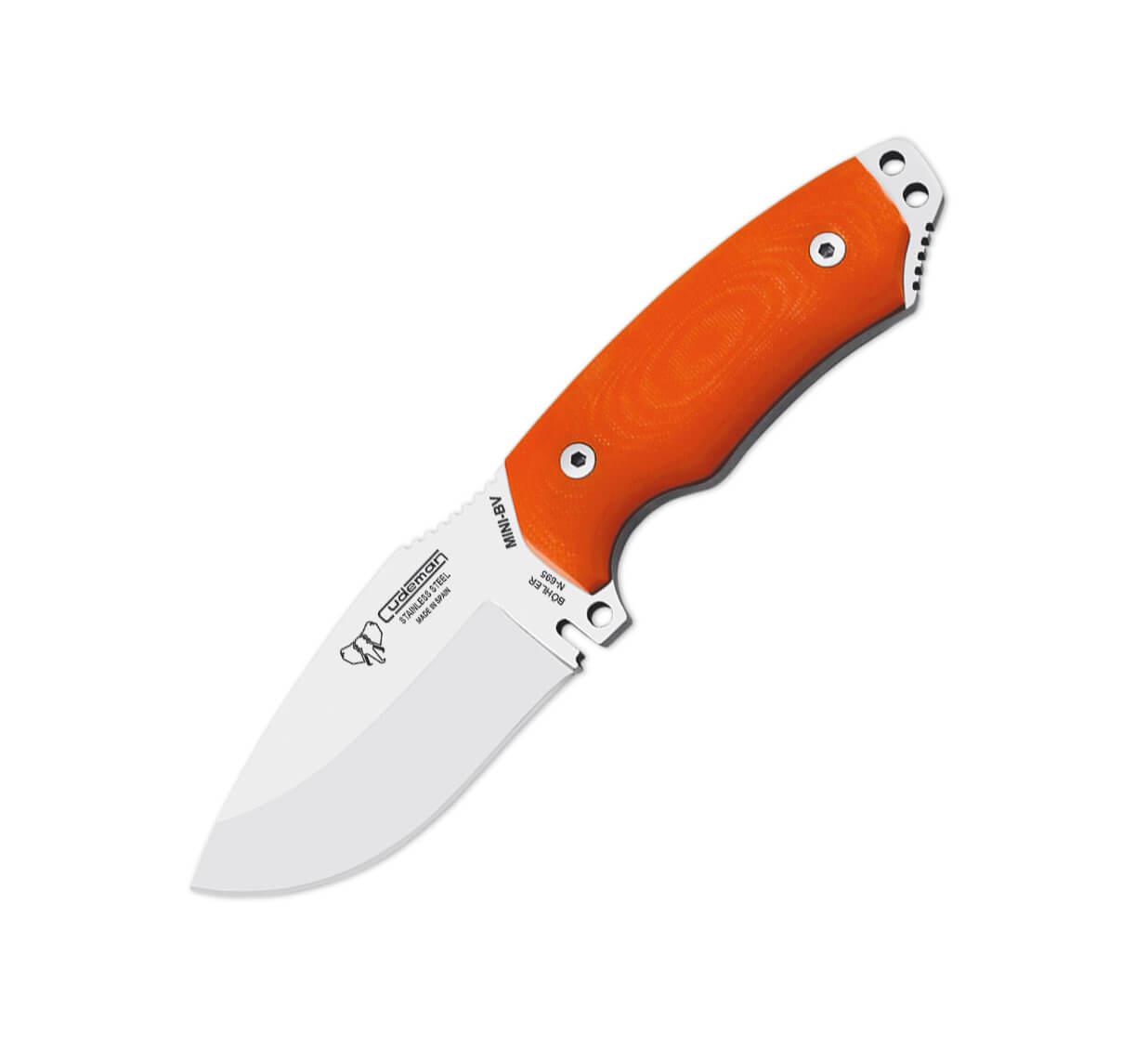 Cuchillo Cudeman Mini Boina Verde. Mango G10 naranja. Acero BÖHLE...
