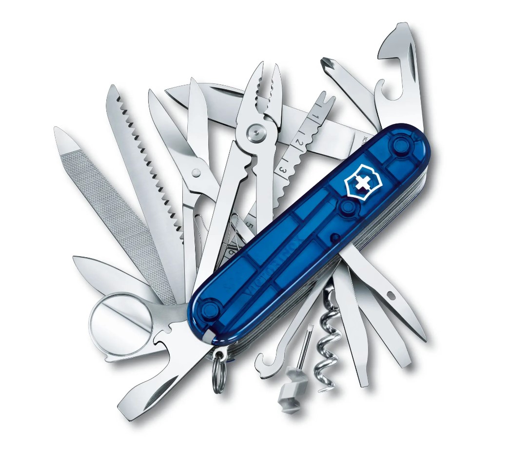 Victorinox Swiss Champ Taschenmesser transluzent blau mit 33 Funk...