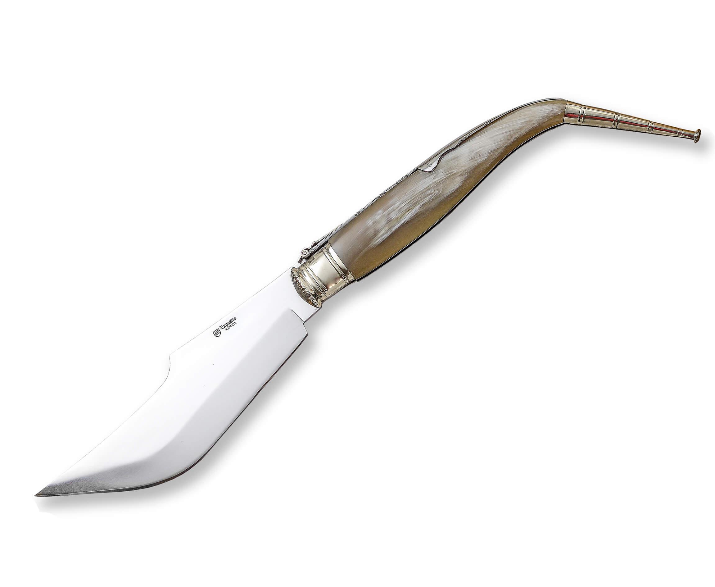 Faca feita à mão Bandolera de corno de touro e lâmina de 21,5 cm