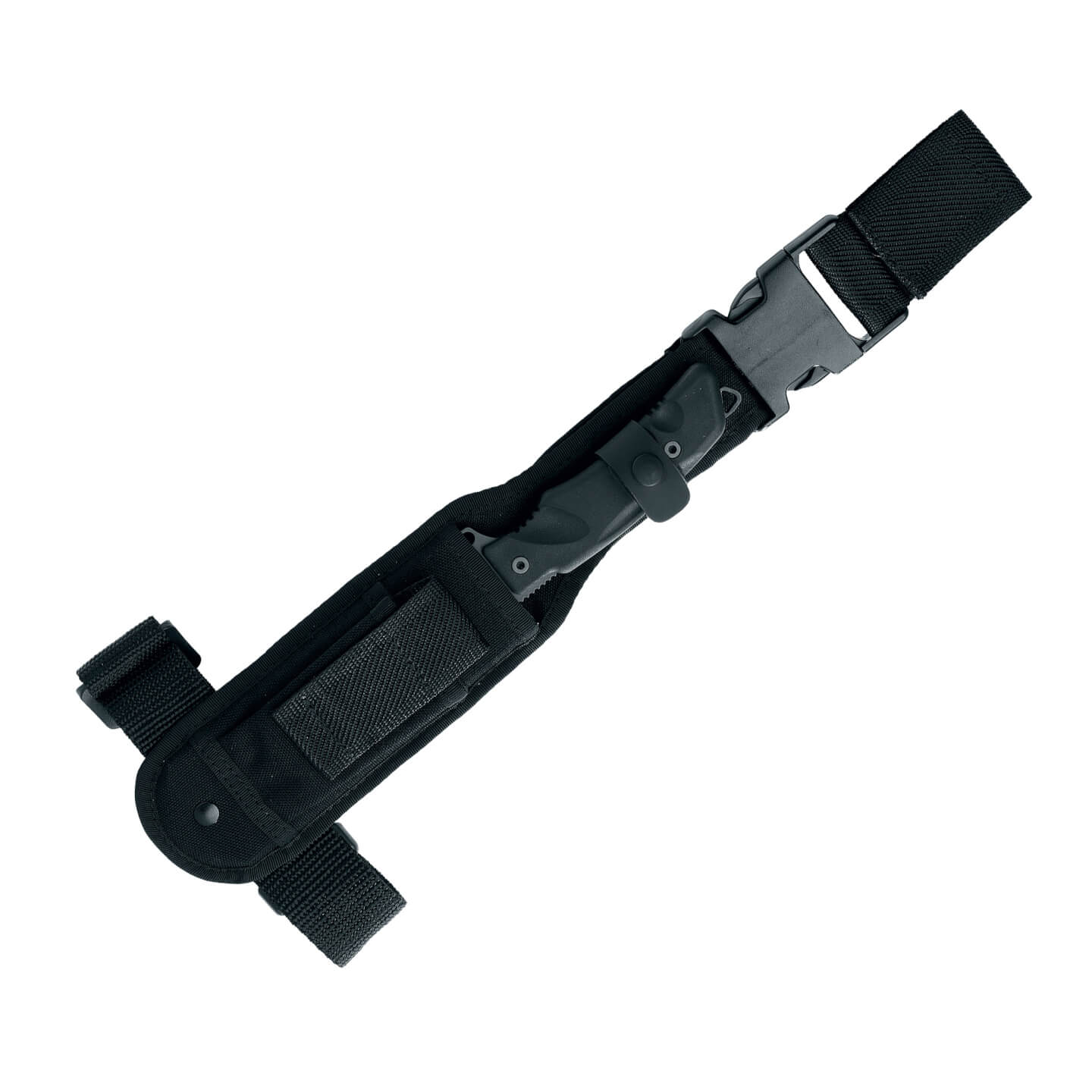 Cuchillo Fox military Predator I Fighting Utility knife con mango de forprene negro y hoja de 17 cm FX-G2B