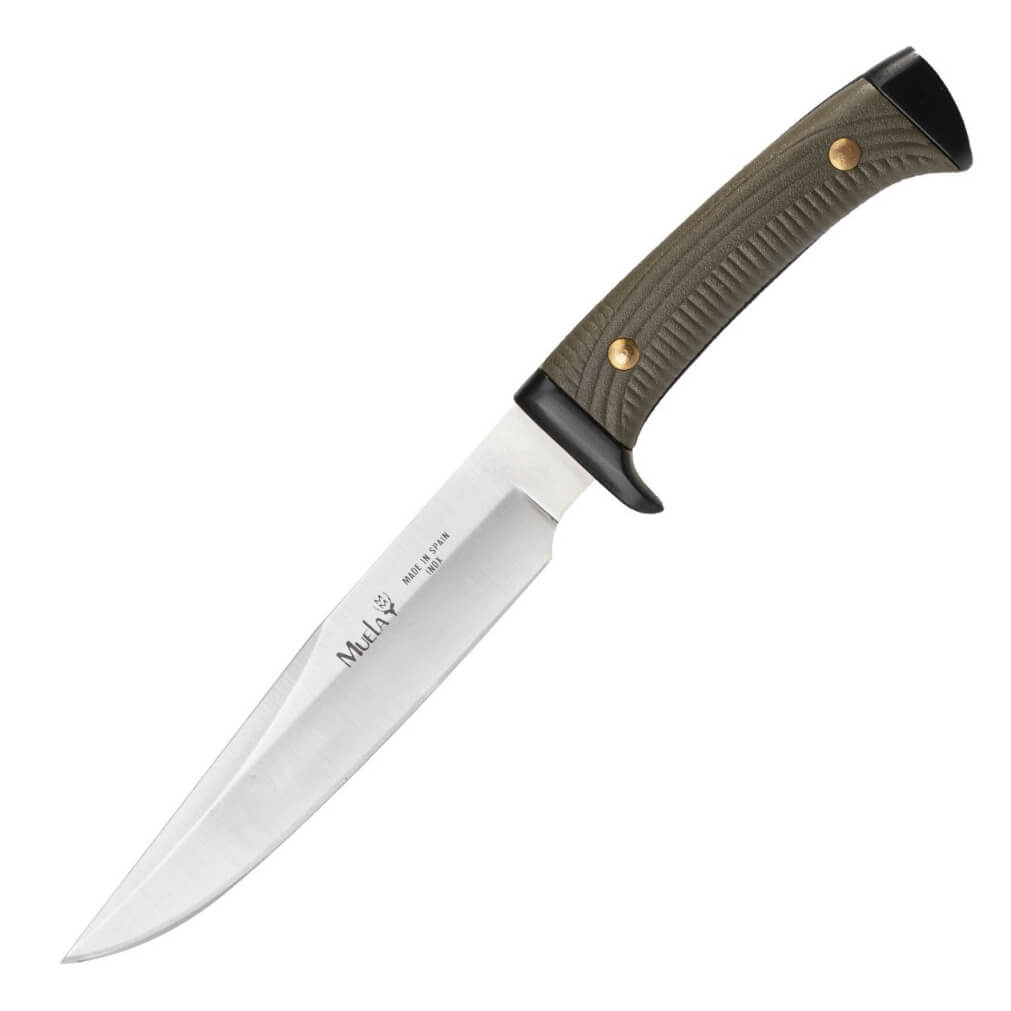 Cuchillo de caza Muela 3162 con mango de plástico verde y zamak n...