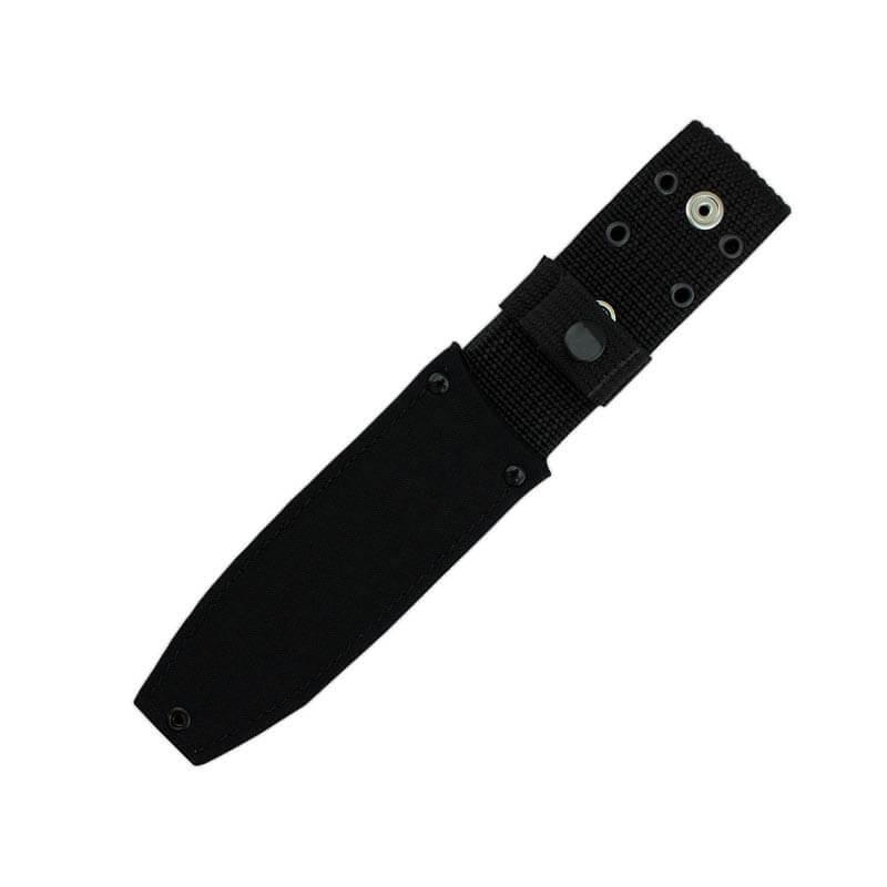 Cuchillo táctico Cudeman modelo TORNADO. Mango en caucho negro. Acabado satinado