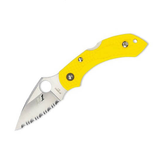 Canivete tático Spyderco Dragonfly 2 com cabo FRN amarelo e lâmin...