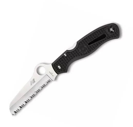Navaja Spyderco Atlantic Salt FRN con mango negro y SpyderEdge