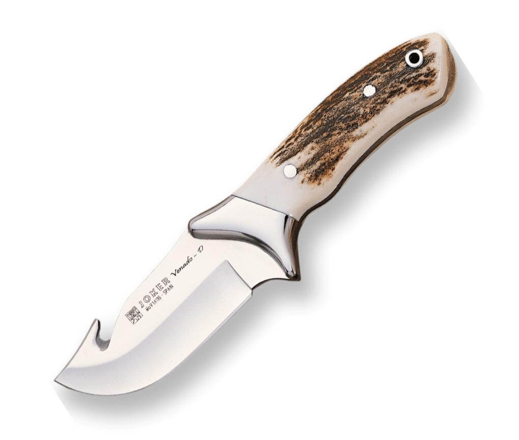 Cuchillo de desollar Joker Venado con puño de asta de ciervo y vi...
