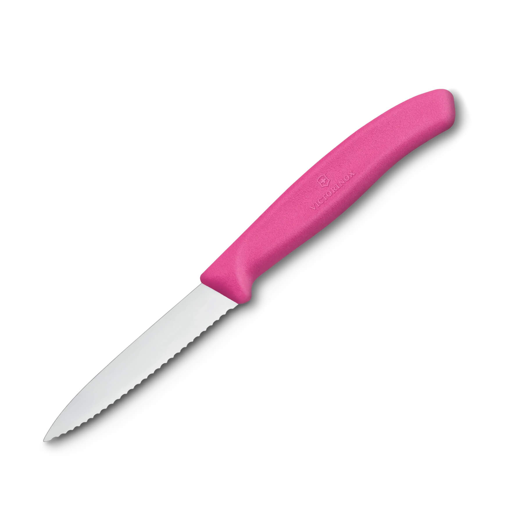 Victorinox Gemüsemesser mit rosafarbenem Griff mit Wellenschliff ...