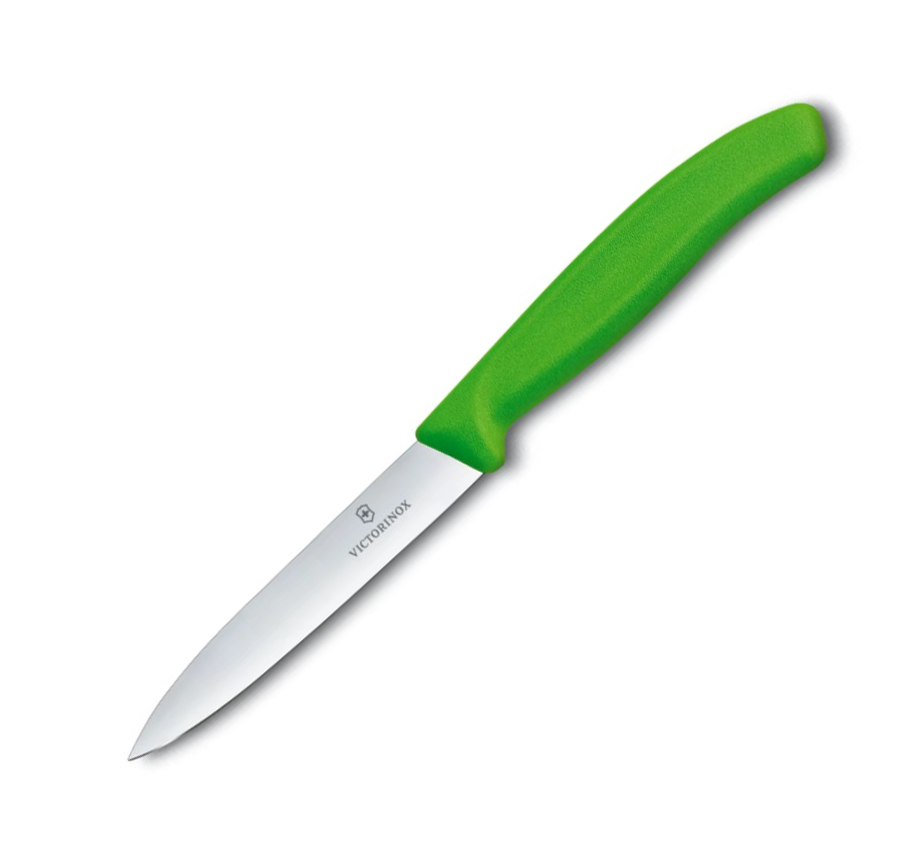Victorinox Gemüsemesser mit grünem Griff mit glatter Schneide und...