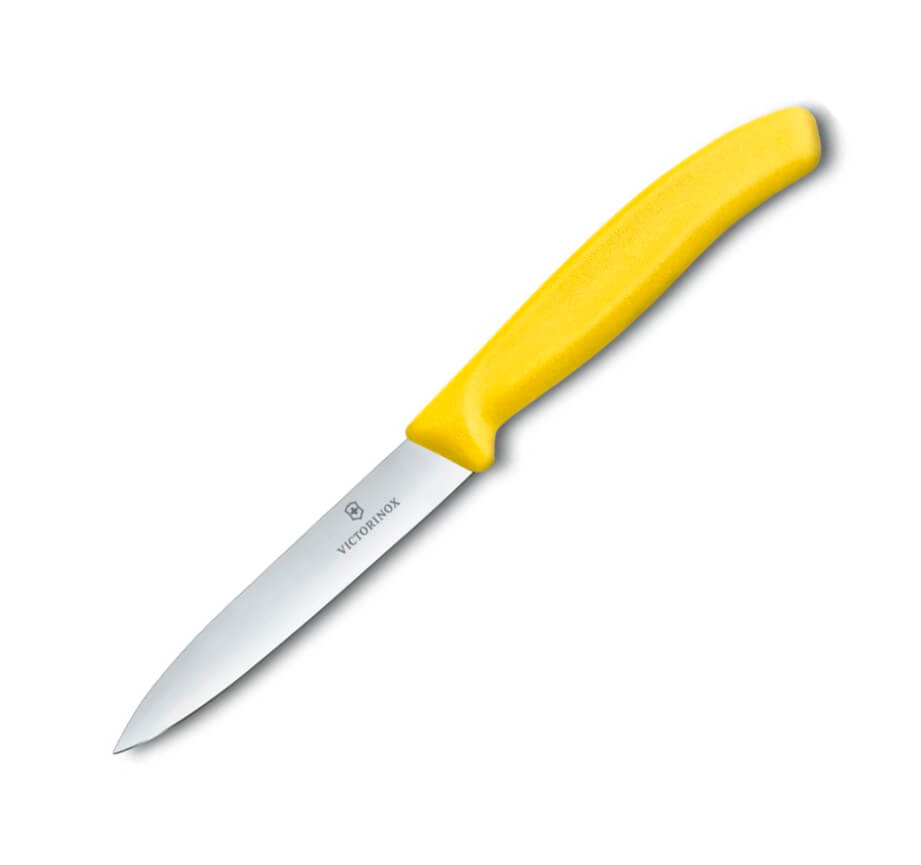 Victorinox Gemüsemesser mit gelbem Griff mit glatter Kante und ze...