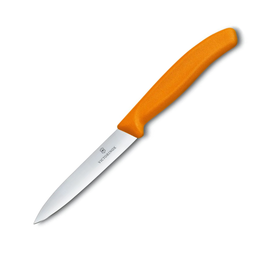 Victorinox Gemüsemesser mit orangefarbenem Griff mit glatter Kant...