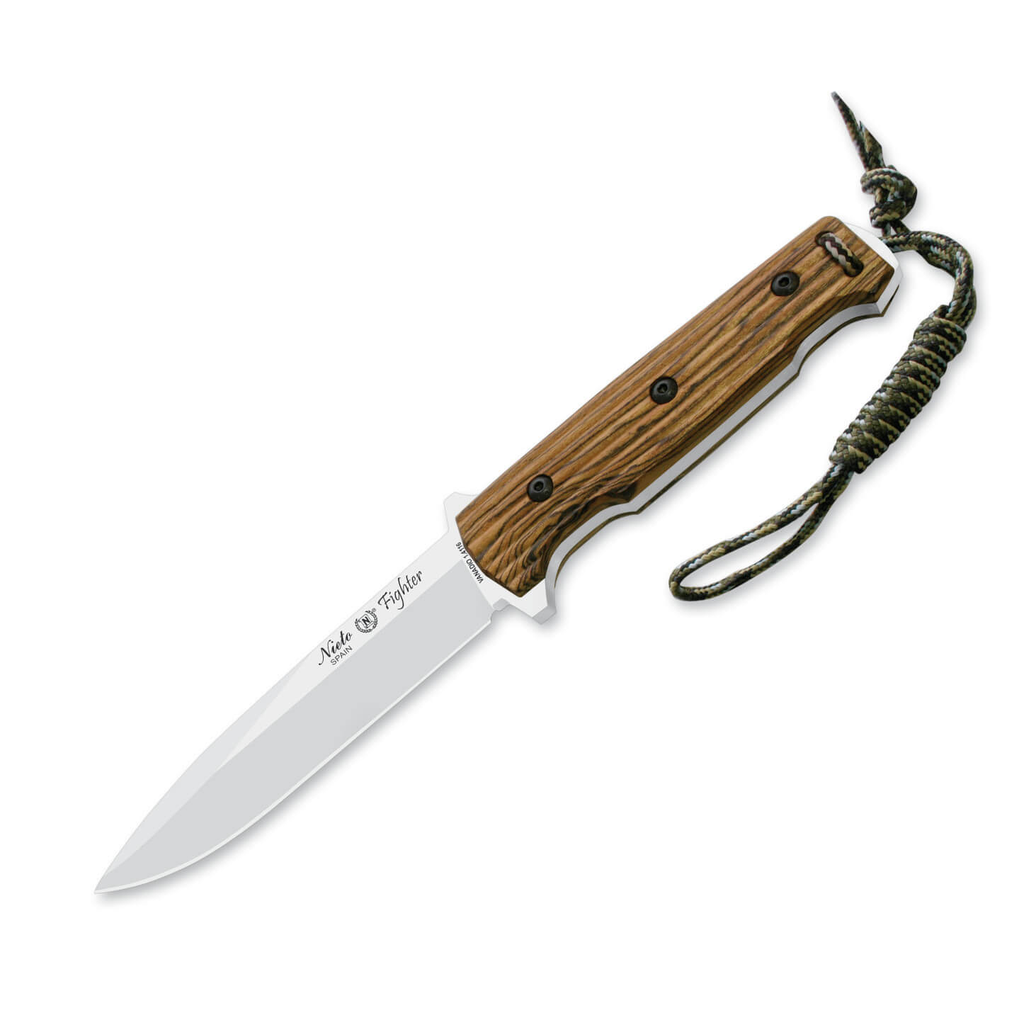 Cuchillo táctico Fighter con mango de madera de cocobolo y hoja e...