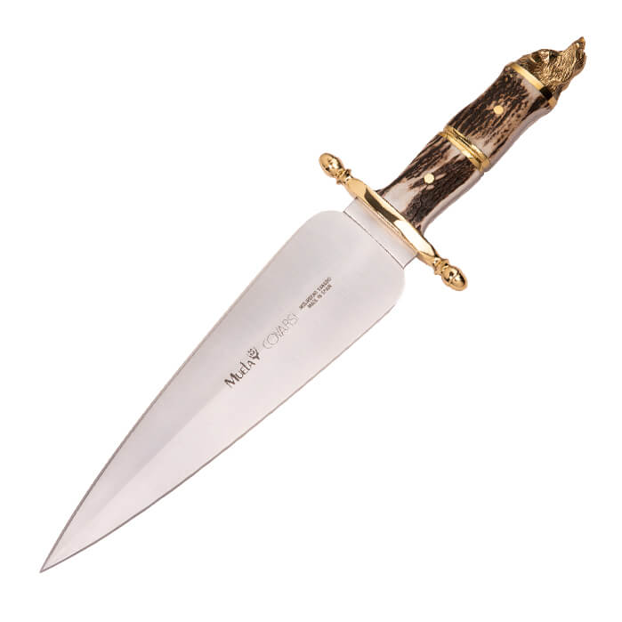 Muela COV C un cuchillo de lujo con mango de asta de ciervo con p...