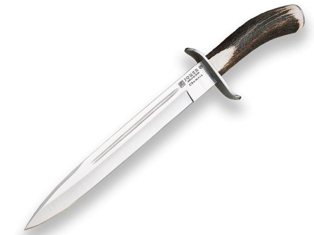 Cuchillo de caza Joker Chamois con puño de ciervo y hoja de 25,5 ...