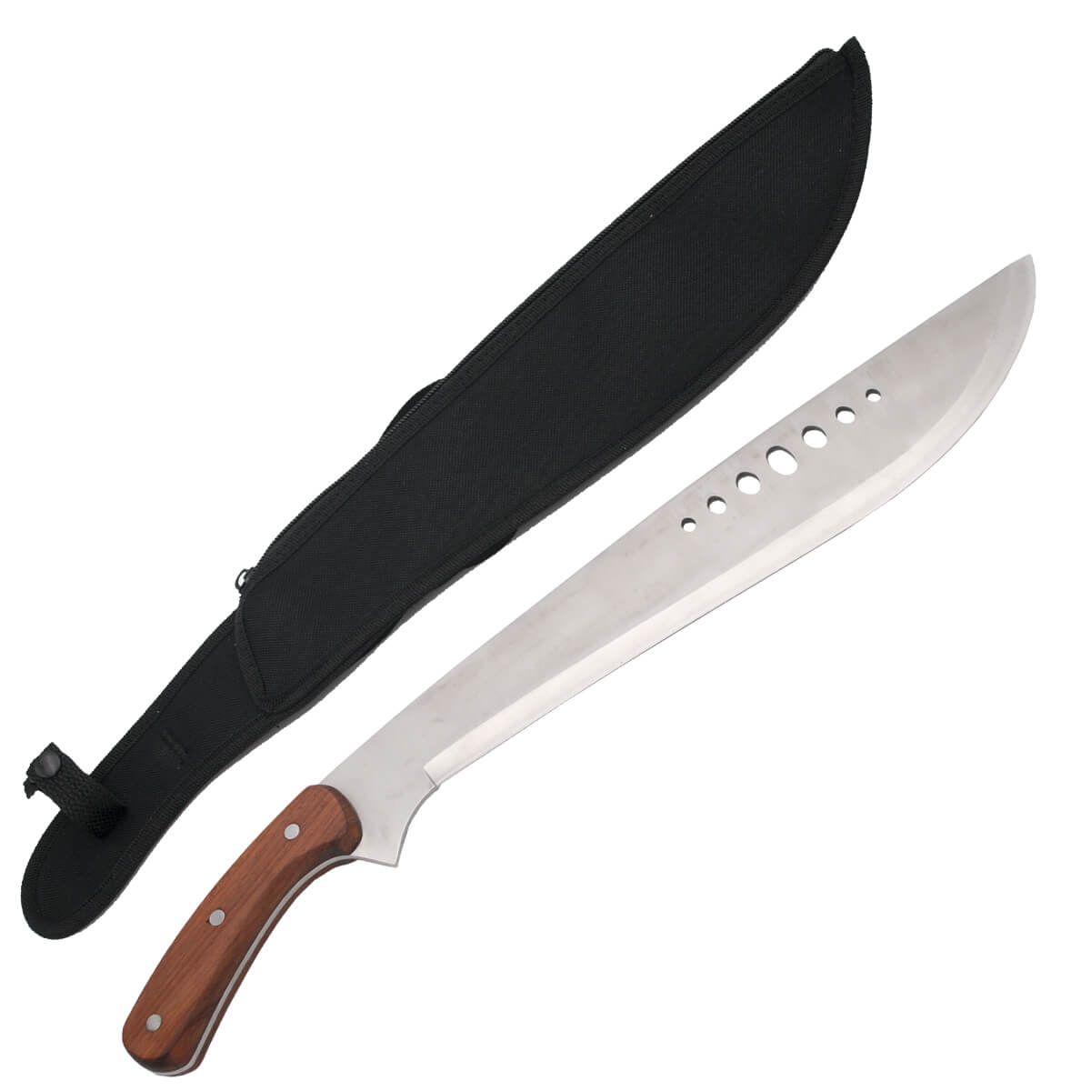 Machete mit 40 cm gelochter Klinge und Holzgriff