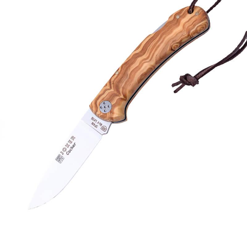 Joker Cocker Drop Point Jagdmesser mit Olivenholz