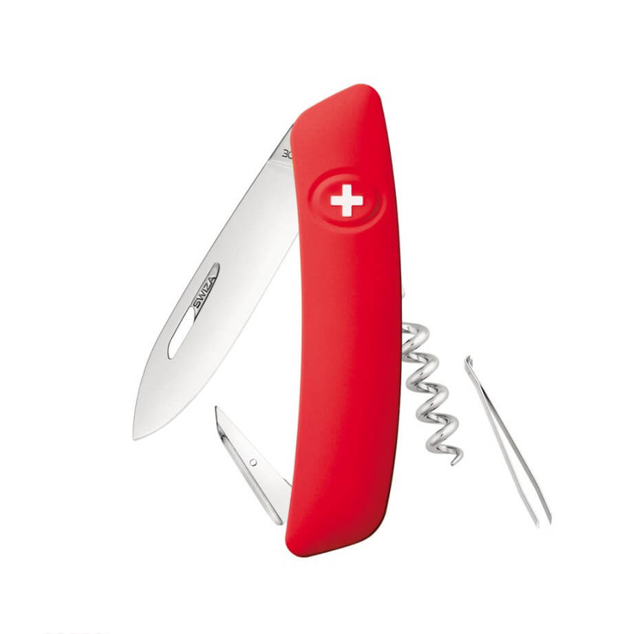 Swiza D01 rotes Mehrzweckmesser mit 6 Funktionen KNI.0010.1000