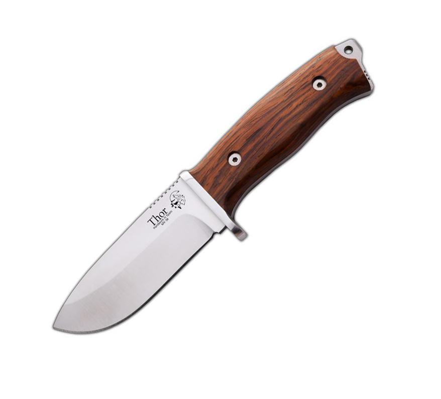 JV Thor cuchillo bushcraft Heavy duty con mango de madera de coco...