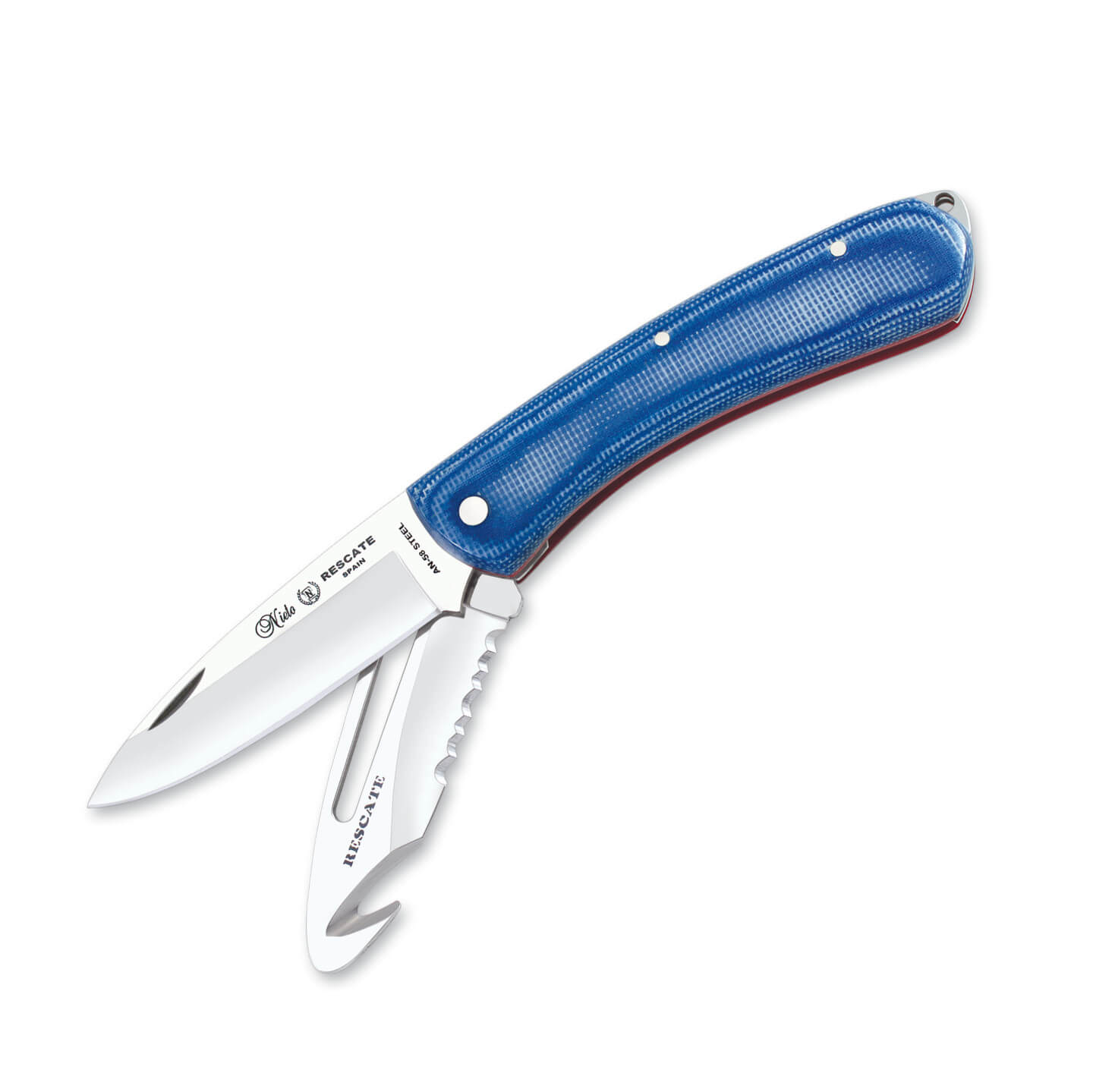 Cuchillo Nieto Chamán con kit plus con mango de katex marrón y hoja de acero Vanadio de 11.5 cm