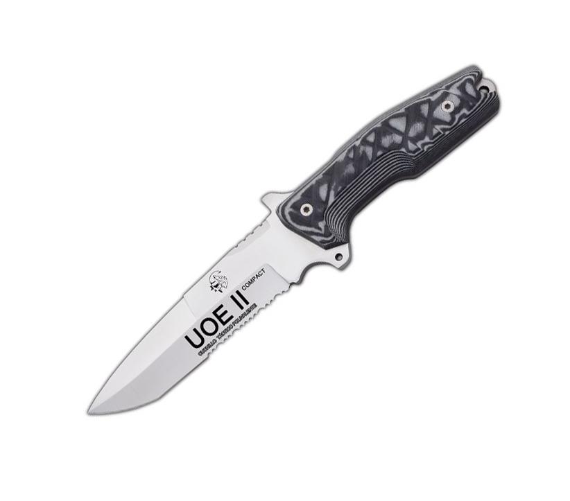 Cuchillo militar JV UOE II Compact con mango de micarta negra