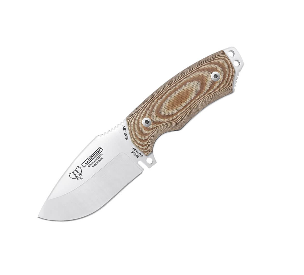 Cuchillo Cudeman Mini Boina Verde. Mango micarta marrón. Acero BÖ...