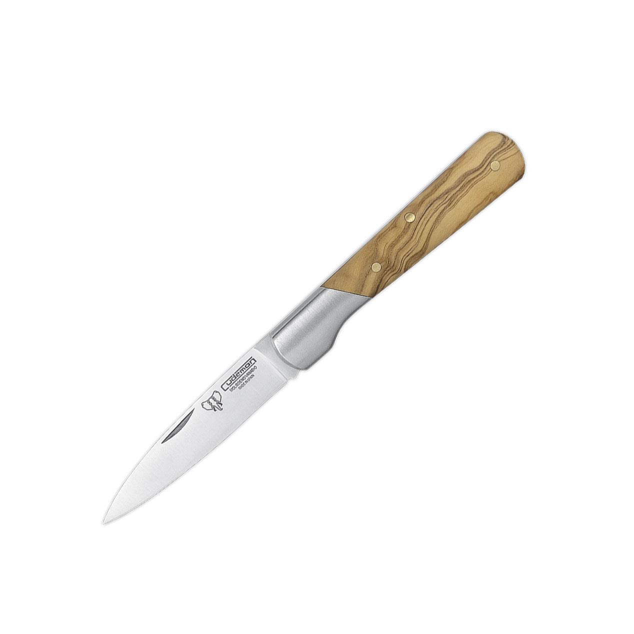 Navaja de bolsillo Cudeman con virola. Mango olivo satinado. Acer...