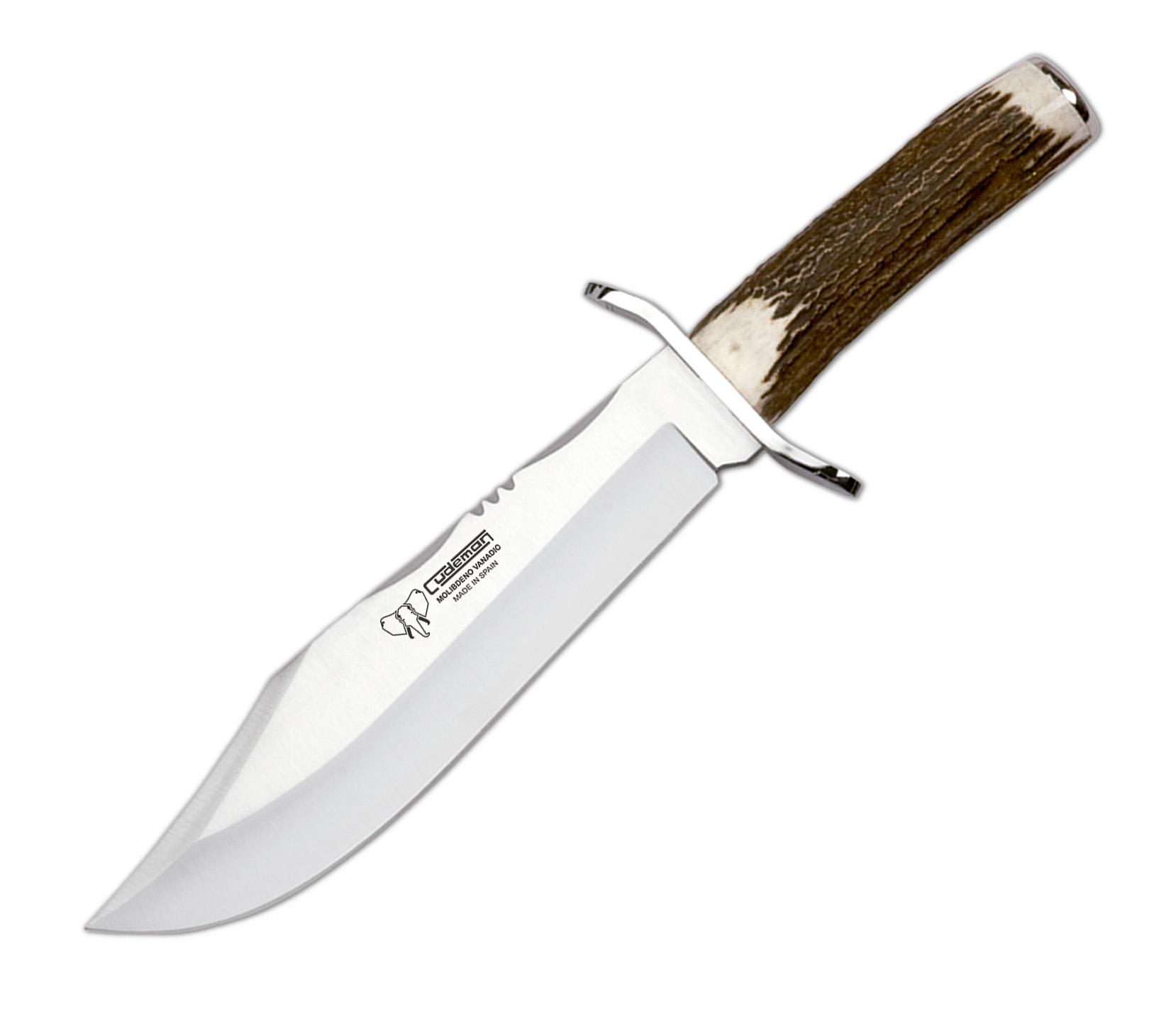 Cuchillo Cudeman Bowie 294-C con puño de asta de ciervo y hoja de...