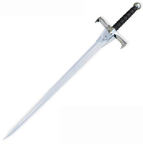 Épée Kurgan avec poignée en métal poli recouverte de cuir Marto H...