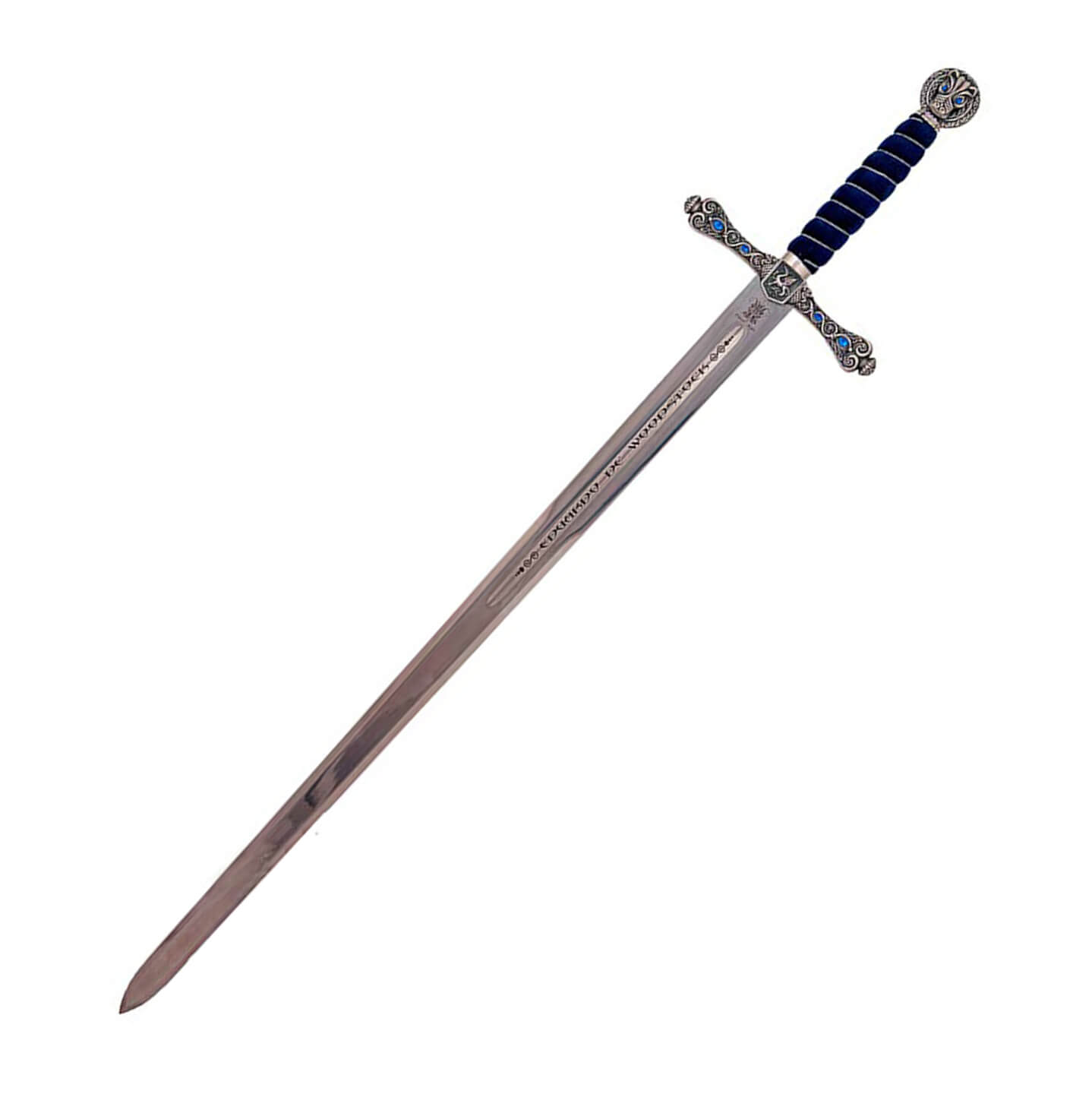 Épée du Prince Noir finition argentée et poignée bleue Marto 599