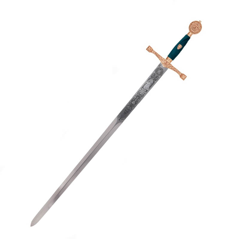 Épée Excalibur en or avec gravure profonde Marto MA752