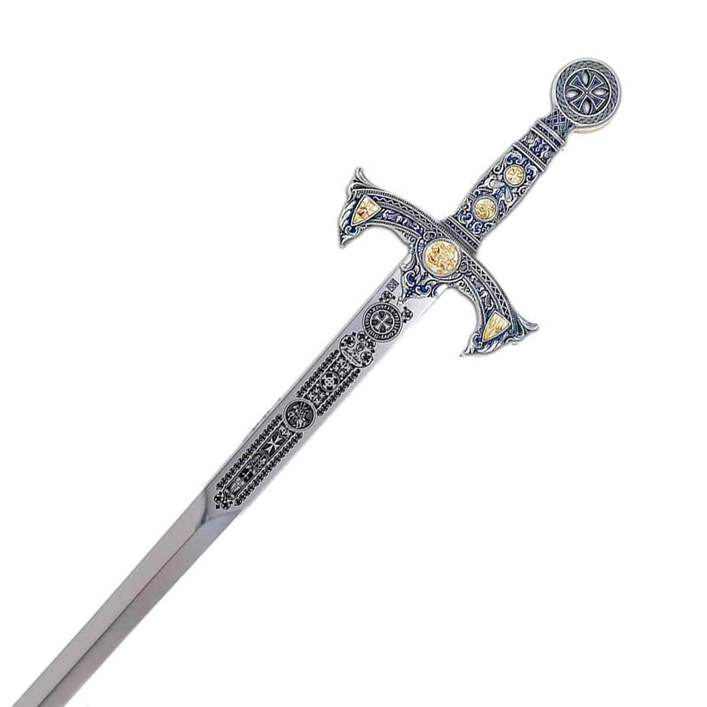 Épée templière en argent avec gravure profonde Marto MA584.1