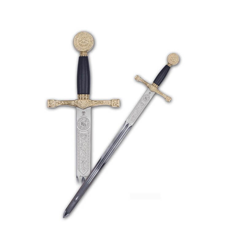 Épée de cadet Excalibur avec poignée en or avec gravures Marto 86...