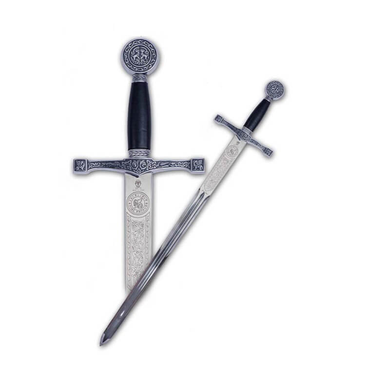 Épée de cadet Excalibur avec poignée en argent avec gravures Mart...
