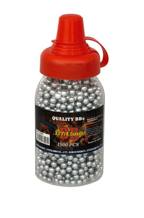 Biberón con 1500 bolas metálicas para airsoft con calibre de 4,5 ...