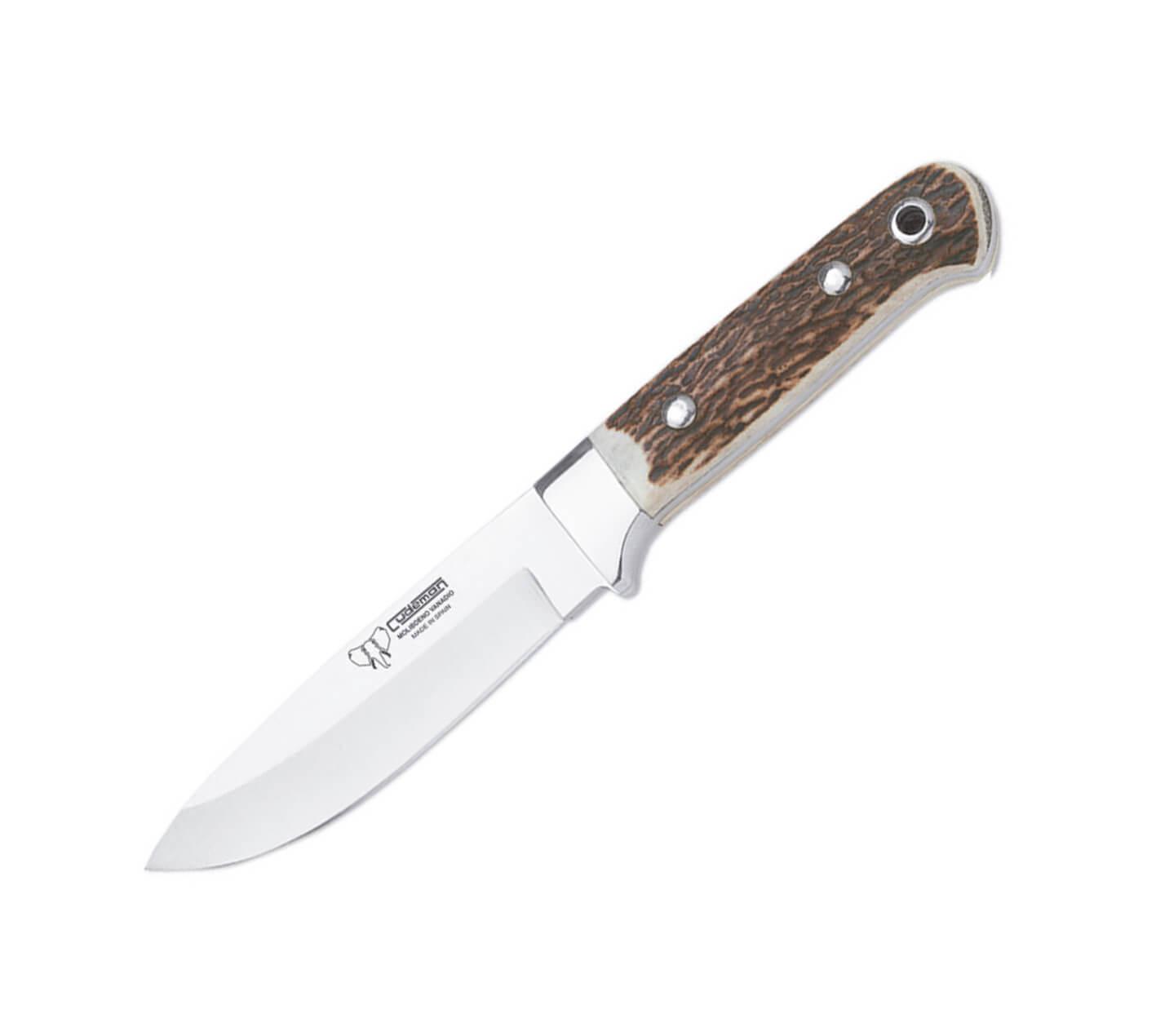 Cuchillo de caza Cudeman 152 con mango en asta de ciervo y hoja d...