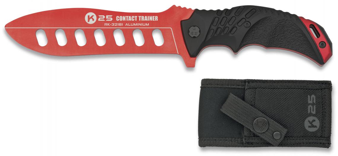 K25 CONTACT TRAINER tactical training knife with 15 cm red alumin...