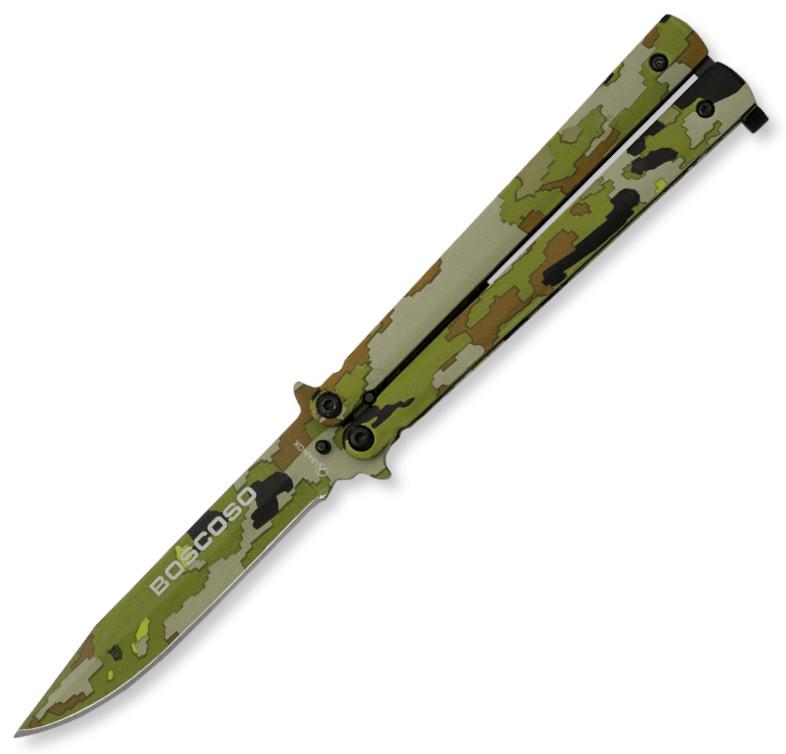 Navaja mariposa Albainox camuflaje boscoso con hoja de un filo de...