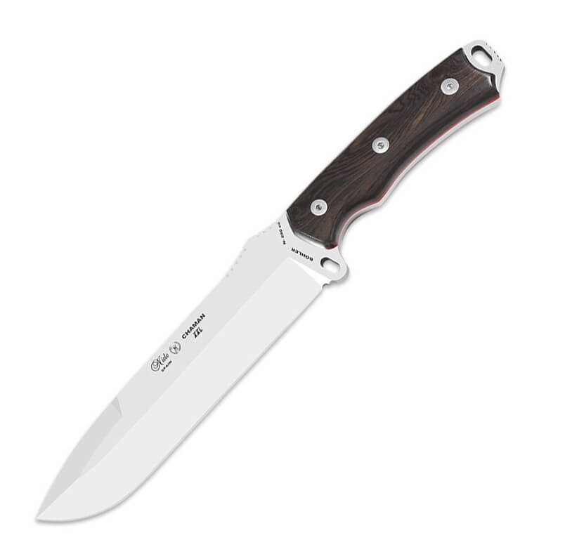 Cuchillo bushcraft Nieto Chamán XXL con mango de madera de granad...