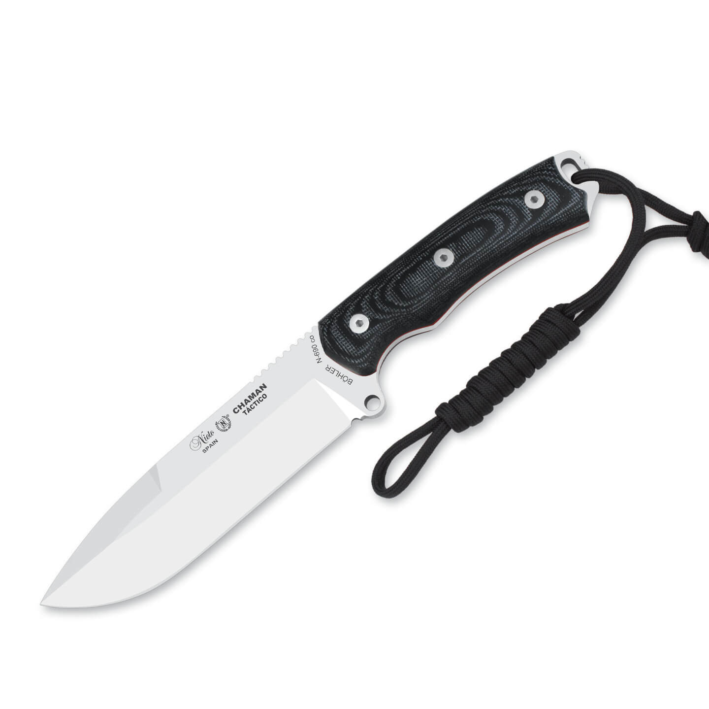 Cuchillo Nieto Chamán Táctico básico con mango de micarta negra y...