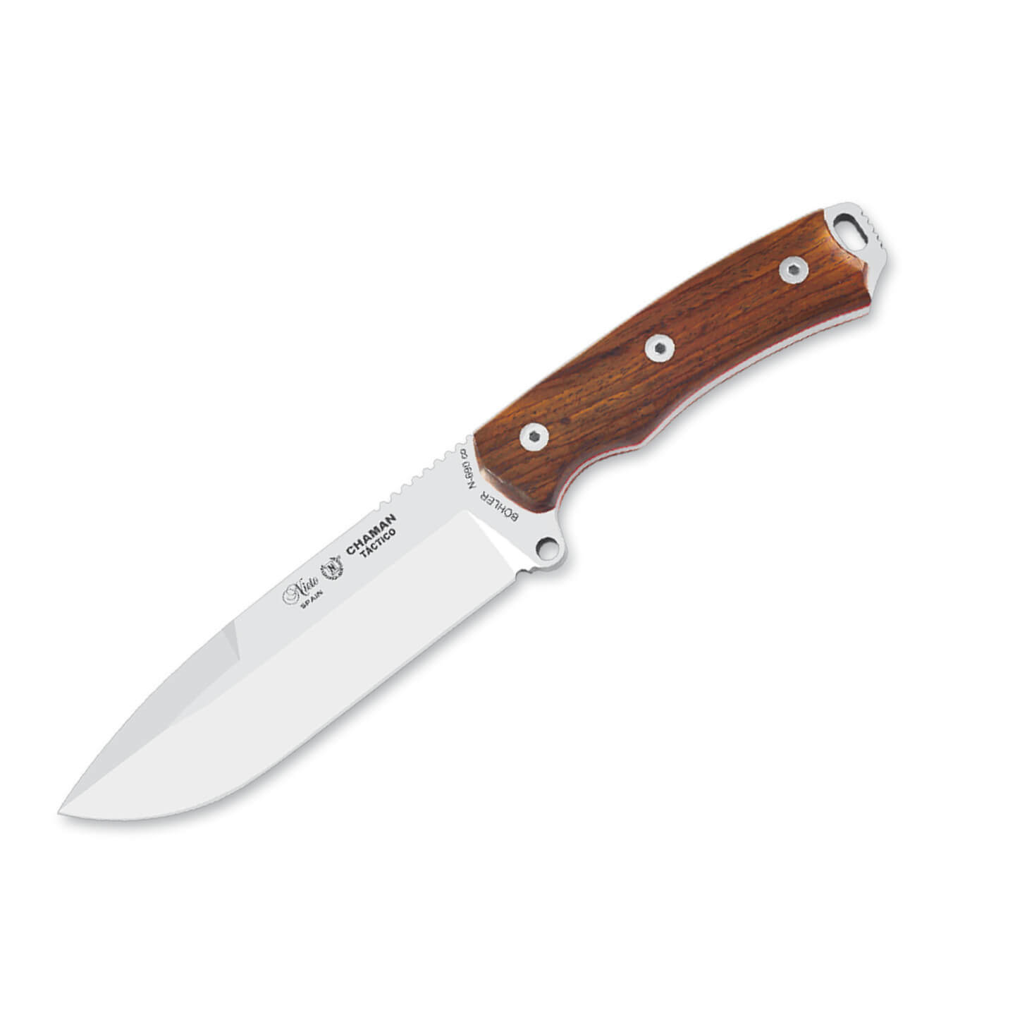 Cuchillo Nieto Chamán Táctico básico con mango de madera de cocob...