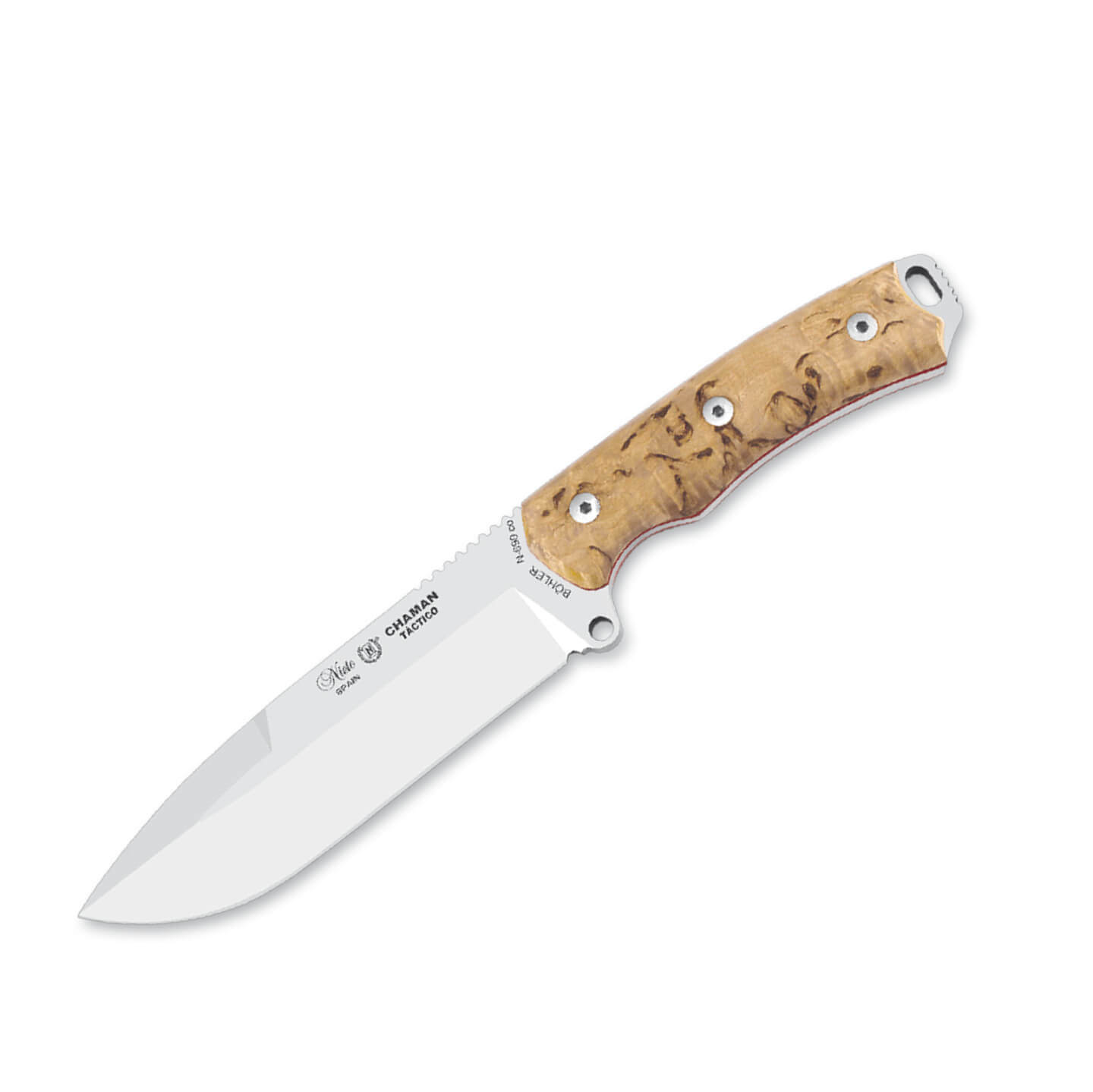 Cuchillo Nieto Chamán Táctico con kit con mango de madera de abed...