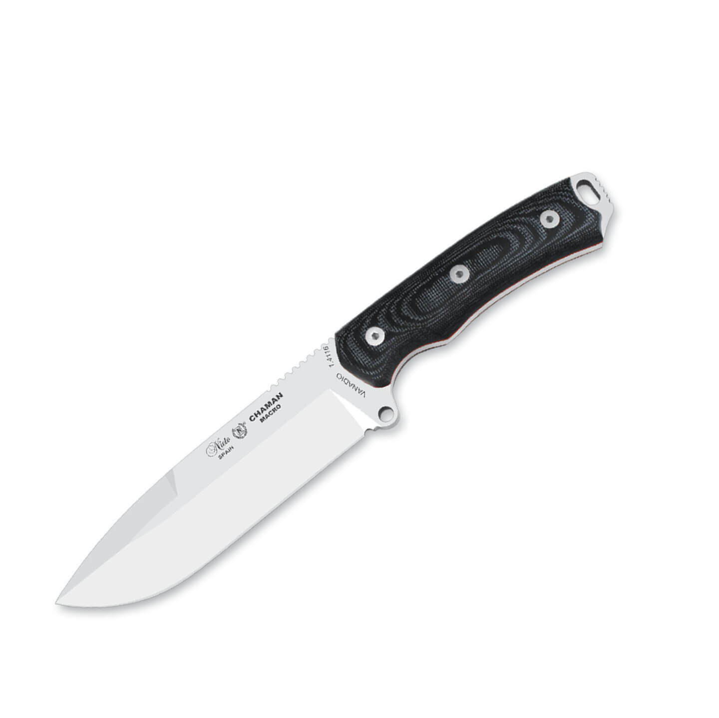 Cuchillo Nieto Chamán Macro con kit con mango de micarta negro y ...