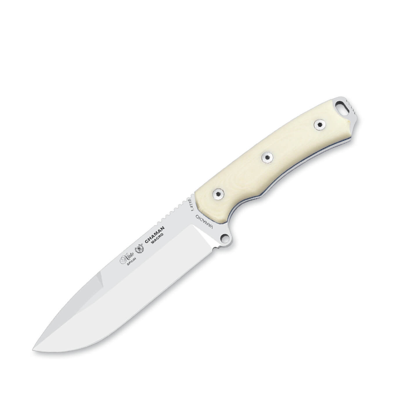 Cuchillo Nieto Chamán Macro con kit con mango de micarta blanca y...
