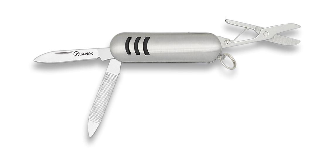 Dreizweck-Schweizer Taschenmesser mit Aluminiumgriff und geschlos...
